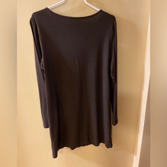 Original Nicole Miller dark brown long sleeved mid length dress size medium - Picture 2 of 4